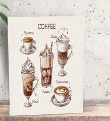 BK Gift Coffee Tasarımlı Dekoratif Mini Kanvas Tablo 15x20cm-25