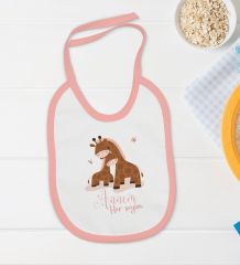 BK Kids Annem Her Şeyim Tasarımlı Pembe Bebek Body Zıbın ve Mama Önlüğü Hediye Seti-2