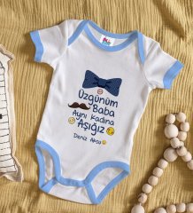 BK Kids Kişiye Özel Mavi Bebek Body Zıbın - Model 36