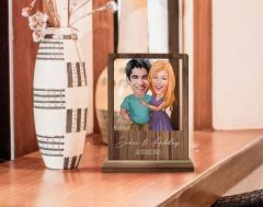 BK Gift Kişiye Özel Sevgililer Karikatürlü Ahşap Standlı Biblo, Sevgililer Günü Hediyesi, Doğum Günü Hediyesi, Yıl Dönümü Hediyesi-21