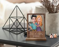BK Gift Kişiye Özel Sevgililer Karikatürlü Ahşap Standlı Biblo, Sevgililer Günü Hediyesi, Doğum Günü Hediyesi, Yıl Dönümü Hediyesi-21