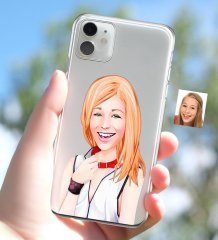 Kişiye Özel Bayan Karikatürlü iPhone 11 İnce Şeffaf Silikon Telefon Kapağı-35