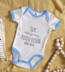 BK Kids Kişiye Özel Mavi Bebek Body Zıbın - Model 33