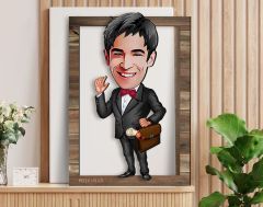 BK Gift Kişiye Özel Erkek Avukat Karikatürlü 3D Ahşap Tablo, Sevgiliye Hediye, Arkadaşa Hediye, Yıl Dönümü Hediyesi, Doğum Günü Hediyesi-5