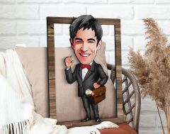 BK Gift Kişiye Özel Erkek Avukat Karikatürlü 3D Ahşap Tablo, Sevgiliye Hediye, Arkadaşa Hediye, Yıl Dönümü Hediyesi, Doğum Günü Hediyesi-5