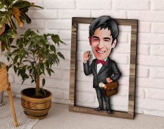 BK Gift Kişiye Özel Erkek Avukat Karikatürlü 3D Ahşap Tablo, Sevgiliye Hediye, Arkadaşa Hediye, Yıl Dönümü Hediyesi, Doğum Günü Hediyesi-5