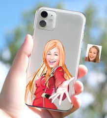 Kişiye Özel Bayan Karikatürlü iPhone 11 İnce Şeffaf Silikon Telefon Kapağı-34