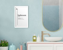 BK Home Banyo Dekoratif Ahşap Beyaz Çerçeveli Tablo-19
