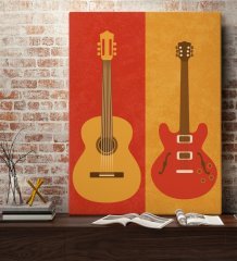 BK Gift Gitar Tasarımlı Kanvas Tablo 70x100cm-1