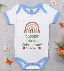 BK Kids Kişiye Özel Mavi Bebek Body Zıbın - Model 31