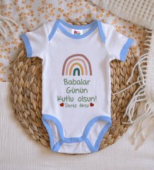 BK Kids Kişiye Özel Mavi Bebek Body Zıbın - Model 31