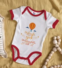 BK Kids Uykuyla Aram Yok Tasarımlı Kırmızı Bebek Body Zıbın-1