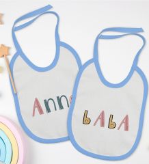 BK Kids Anne ve Baba Tasarımlı 2’li Mavi Mama Önlüğü-1