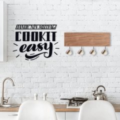 BK Home Doğal Ahşap Dekoratif Fincan Askılığı ve İsme Özel Mutfak Duvar Süsü-4