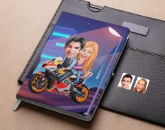 Bk Gift Kişiye Özel Sevgililer Karikatürlü Beyaz Defter-111 , Arkadaşa Hediye , Sevgiliye Hediye
