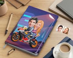 Bk Gift Kişiye Özel Sevgililer Karikatürlü Beyaz Defter-111 , Arkadaşa Hediye , Sevgiliye Hediye