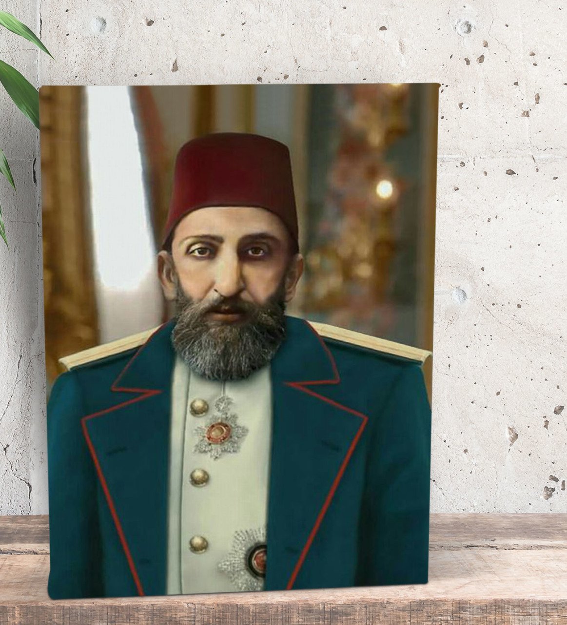 BK Gift Sultan II Abdülhamid Han Tasarımlı Dekoratif Mini Kanvas Tablo 15x20cm-7