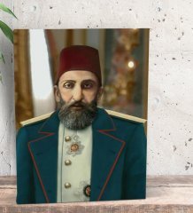 BK Gift Sultan II Abdülhamid Han Tasarımlı Dekoratif Mini Kanvas Tablo 15x20cm-7