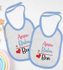 BK Kids Annem Babam Ben Tasarımlı 2’li Mavi Mama Önlüğü-1