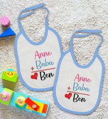 BK Kids Annem Babam Ben Tasarımlı 2’li Mavi Mama Önlüğü-1