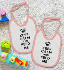 BK Kids Keep Calm Tasarımlı 2’li Pembe Mama Önlüğü-1