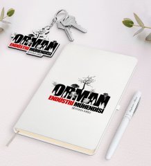 Kişiye Özel Orman Endüstri Mühendisi Beyaz Defter Kalem Ve Anahtarlık Hediye Seti