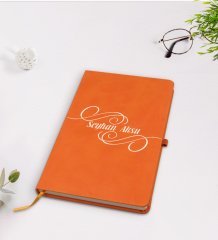 Kişiye Özel İsimli Turuncu Termo Deri Defter Model 3
