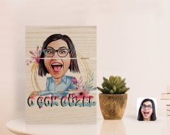 Kişiye Özel O Çok Güzel Karikatürlü Otantik Masaüstü Ahşap Palet Çerçeve-1