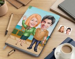 Bk Gift Kişiye Özel Sevgililer Karikatürlü Beyaz Defter-110 , Arkadaşa Hediye , Sevgiliye Hediye