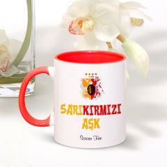 Kişiye Özel Sarı Kırmızı Aşk Kupa Bardak