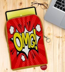 BK Gift Pop Art Tasarımlı Taşınabilir Koruyucu Tablet Kılıfı & Organizer Çanta - Sarı-1