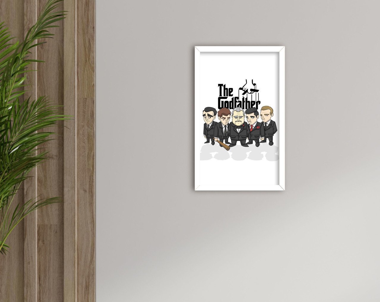 BK Home Godfather Baba Tasarımlı Dekoratif Ahşap Beyaz Çerçeveli Tablo-22