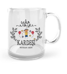 Kişiye Özel Yılın En İyi Kardeşi Cam Kupa Bardak - 2