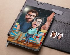 Bk Gift Kişiye Özel Sevgililer Karikatürlü Beyaz Defter-109 , Arkadaşa Hediye , Sevgiliye Hediye