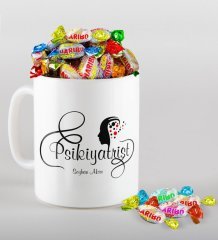 Kişiye Özel Psikiyatrist Kupa ve Haribo Şeker Hediye Seti-1
