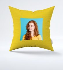 Kişiye Özel Fotoğraflı Sarı Yastık - 1