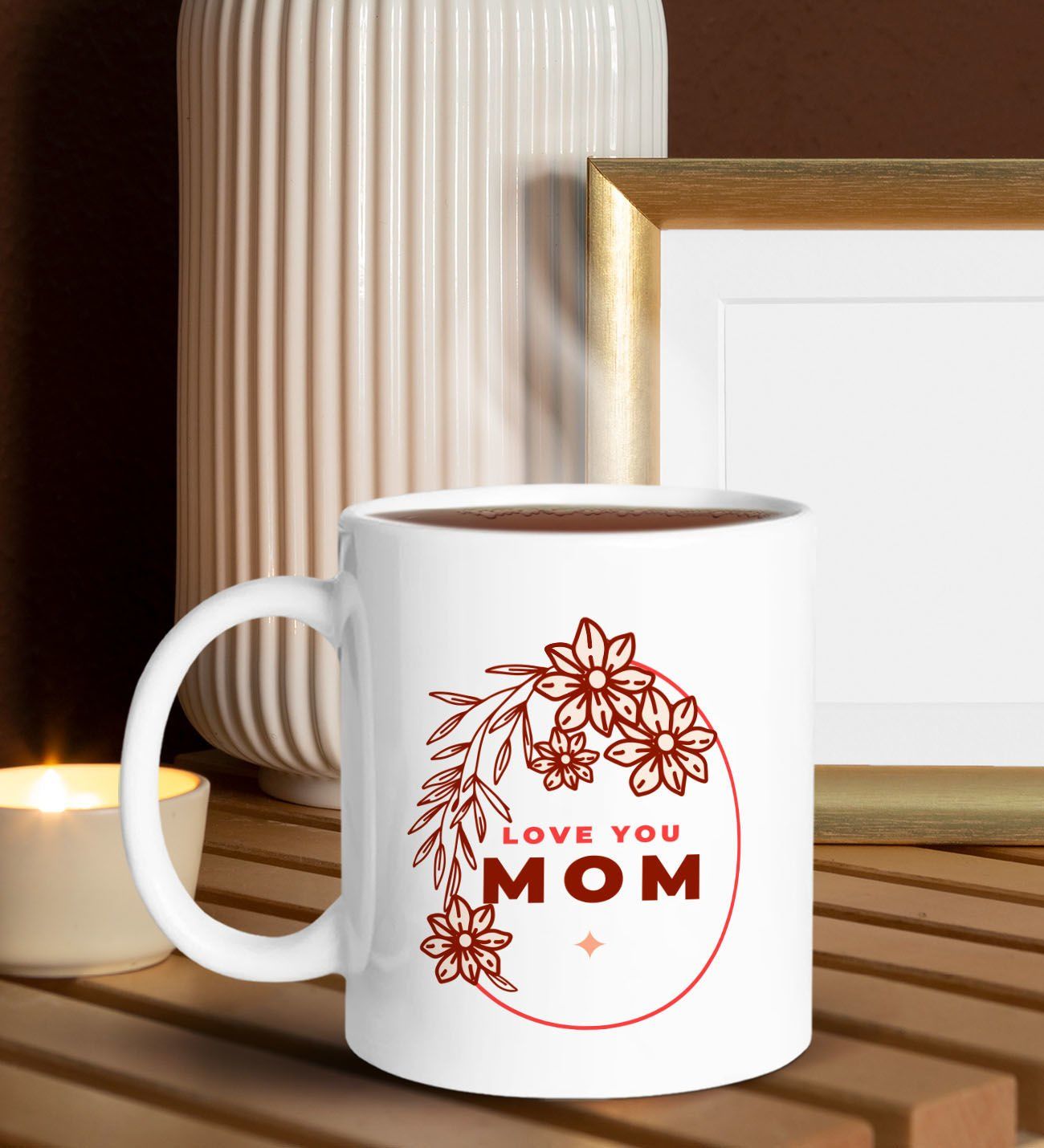 BK Gift Anneler Günü Tasarımlı Beyaz Kupa Bardak Anneye Hediye , Anneler Günü Hediyesi-4