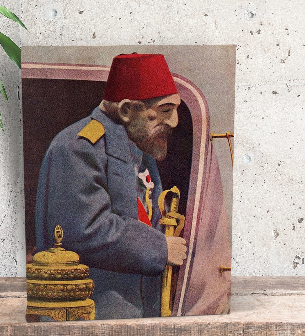 BK Gift Sultan II Abdülhamid Han Tasarımlı Dekoratif Mini Kanvas Tablo 15x20cm-4