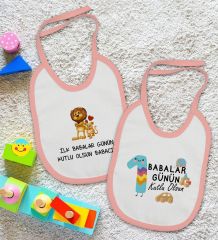 BK Kids İlk Babalar Günü Tasarımlı 2’li Pembe Mama Önlüğü-1