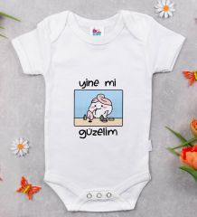 BK Kids Yine Mi Güzelim Tasarımlı Beyaz Bebek Body Zıbın-1