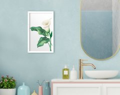 BK Home Banyo Dekoratif Ahşap Beyaz Çerçeveli Tablo-15
