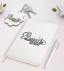 Kişiye Özel Güzellik Uzmanı Beyaz Defter Kalem ve Anahtarlık Hediye Seti-2