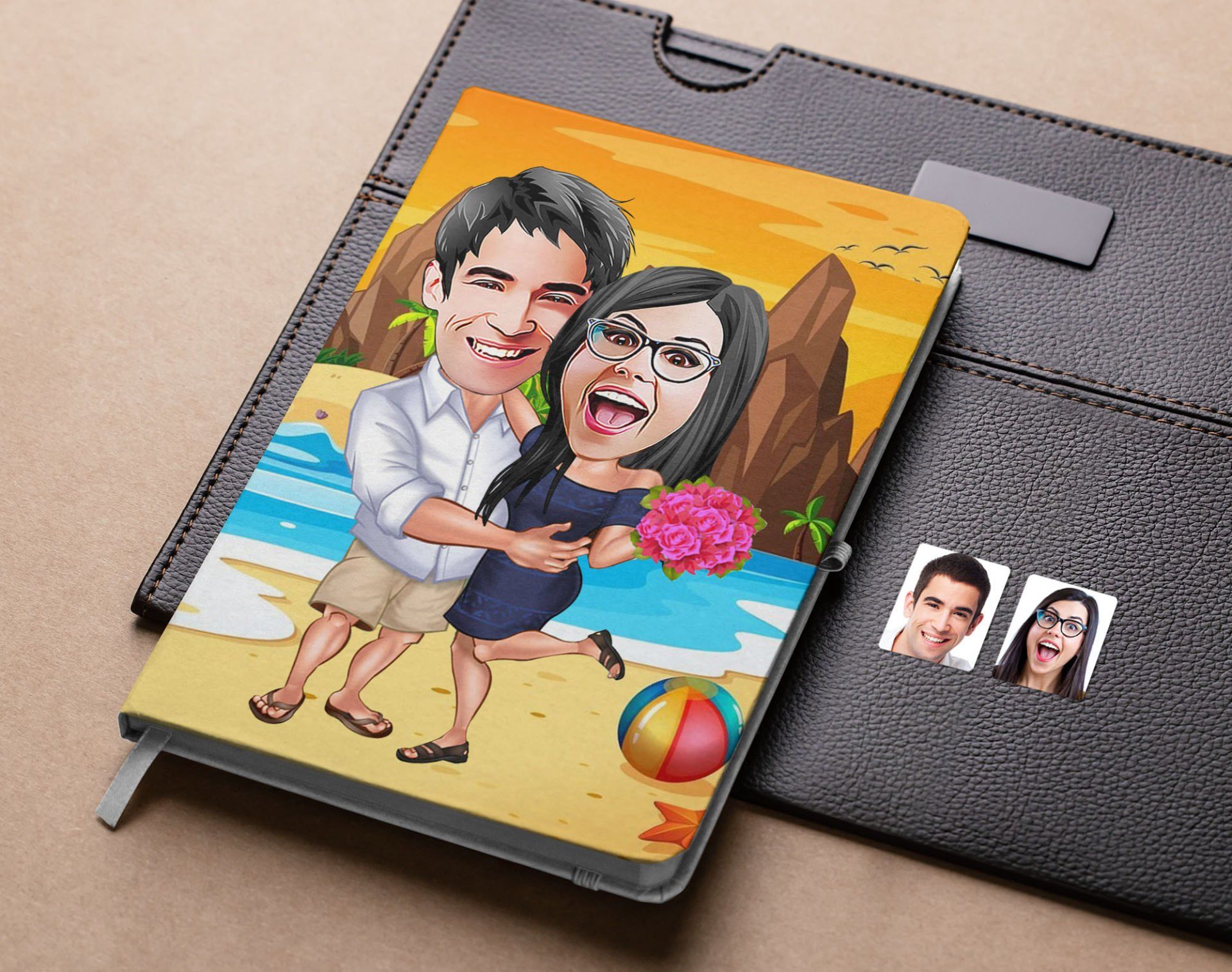 Bk Gift Kişiye Özel Sevgililer Karikatürlü Beyaz Defter-108 , Arkadaşa Hediye , Sevgiliye Hediye