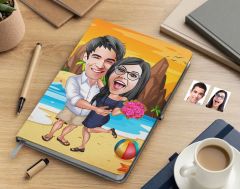 Bk Gift Kişiye Özel Sevgililer Karikatürlü Beyaz Defter-108 , Arkadaşa Hediye , Sevgiliye Hediye