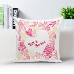 Kişiye Özel Beyaz Kare Yastık Kılıfı - 002