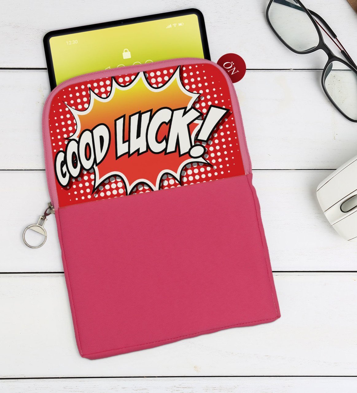BK Gift Pop Art Tasarımlı Taşınabilir Koruyucu Tablet Kılıfı & Organizer Çanta - Pembe-15