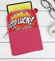 BK Gift Pop Art Tasarımlı Taşınabilir Koruyucu Tablet Kılıfı & Organizer Çanta - Pembe-15