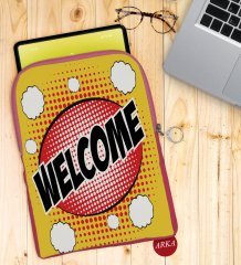 BK Gift Pop Art Tasarımlı Taşınabilir Koruyucu Tablet Kılıfı & Organizer Çanta - Pembe-15