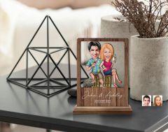 BK Gift Kişiye Özel Sevgililer Karikatürlü Ahşap Standlı Biblo, Sevgililer Günü Hediyesi, Doğum Günü Hediyesi, Yıl Dönümü Hediyesi-15