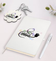 Kişiye Özel Güzellik Uzmanı Beyaz Defter Kalem ve Anahtarlık Hediye Seti-1